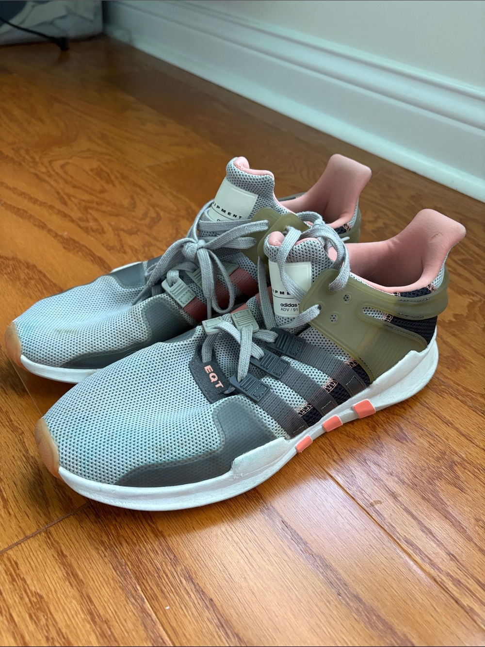 adidas women’s Grey and Pink Sneakers